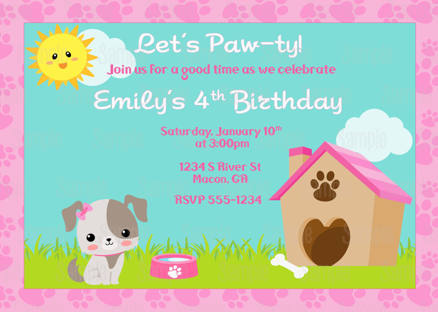 Dog Birthday Invitations
 Printable Puppy Dog Birthday Party Invitation plus FREE blank