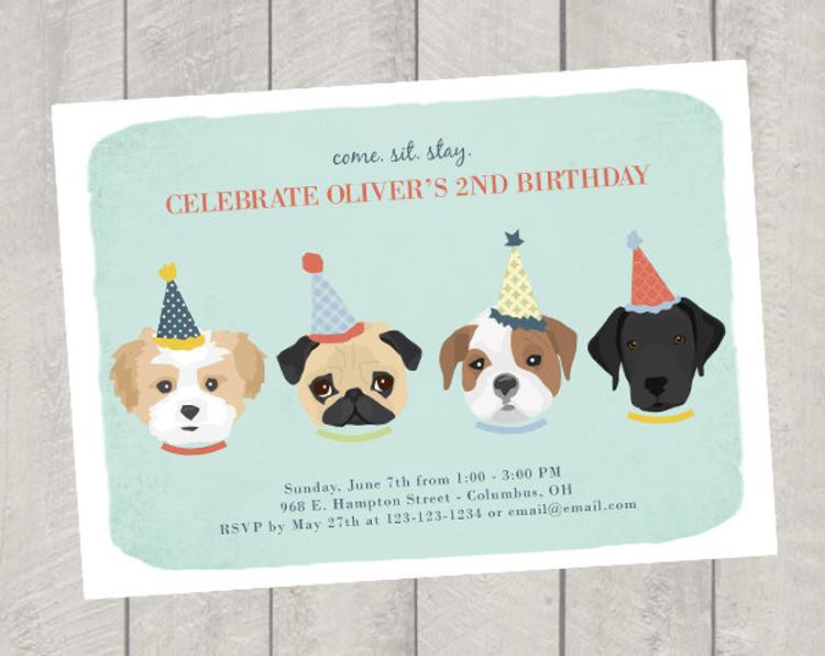 Dog Birthday Invitations
 Dog Theme Birthday Invitation Children s by