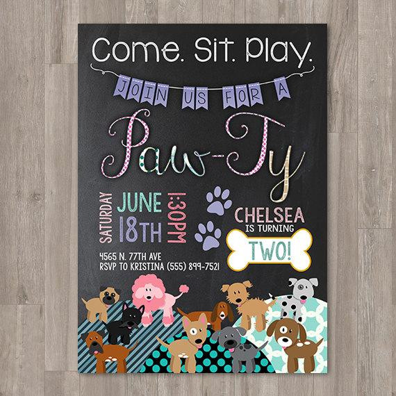 Dog Birthday Invitations
 Girl Puppy Birthday Invitations Printable Dog Invitations