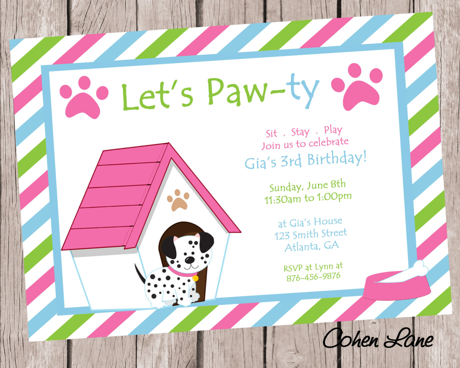 Dog Birthday Invitations
 Puppy Birthday Party Invitation Dog Party Invite Puppy