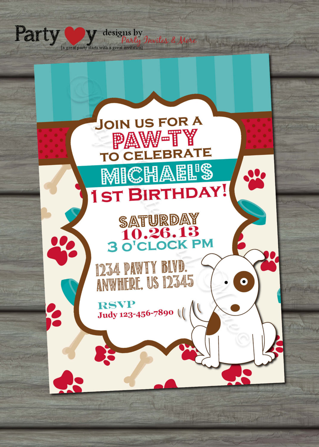 Dog Birthday Invitations
 Puppy Birthday Invitation Dog Birthday by PartyInvitesAndMore