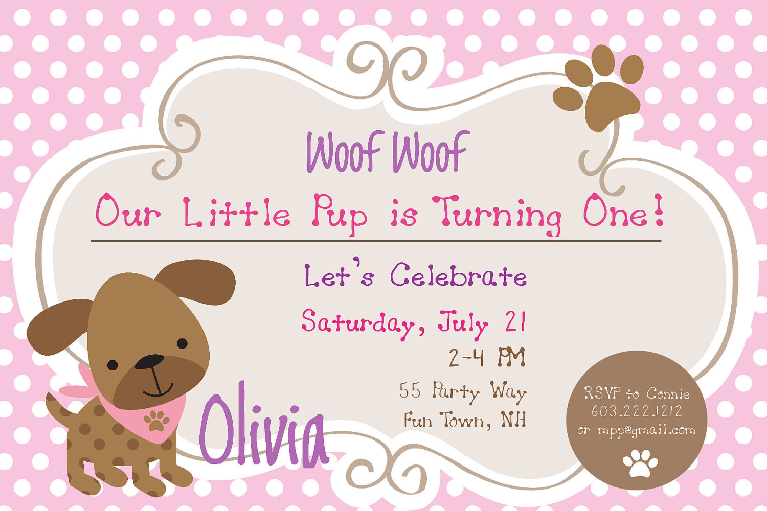 Dog Birthday Invitations
 Dog Birthday Party Invitations Puppy Dog Party Invites 1st