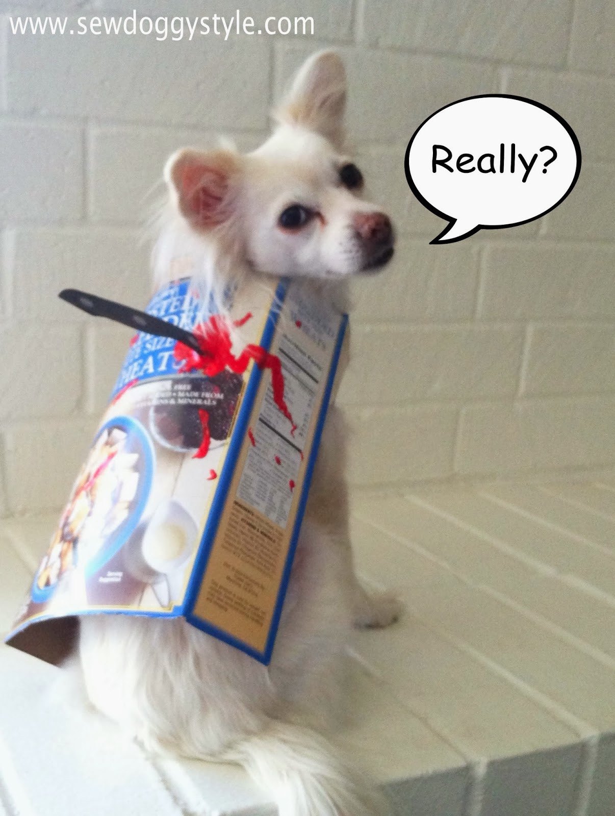 Dog Halloween Costume DIY
 Sew DoggyStyle Last Minute DIY Halloween Costume Cereal