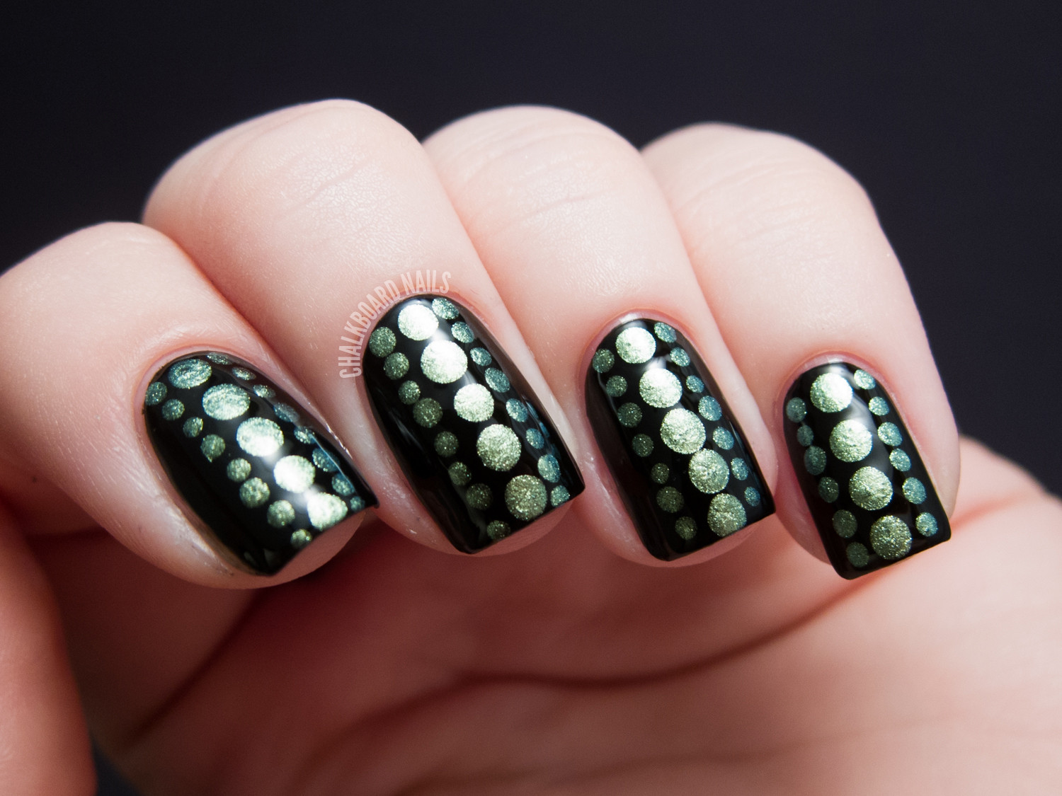 Dot Nail Art
 Reptilian Dot Nail Art Chalkboard Nails