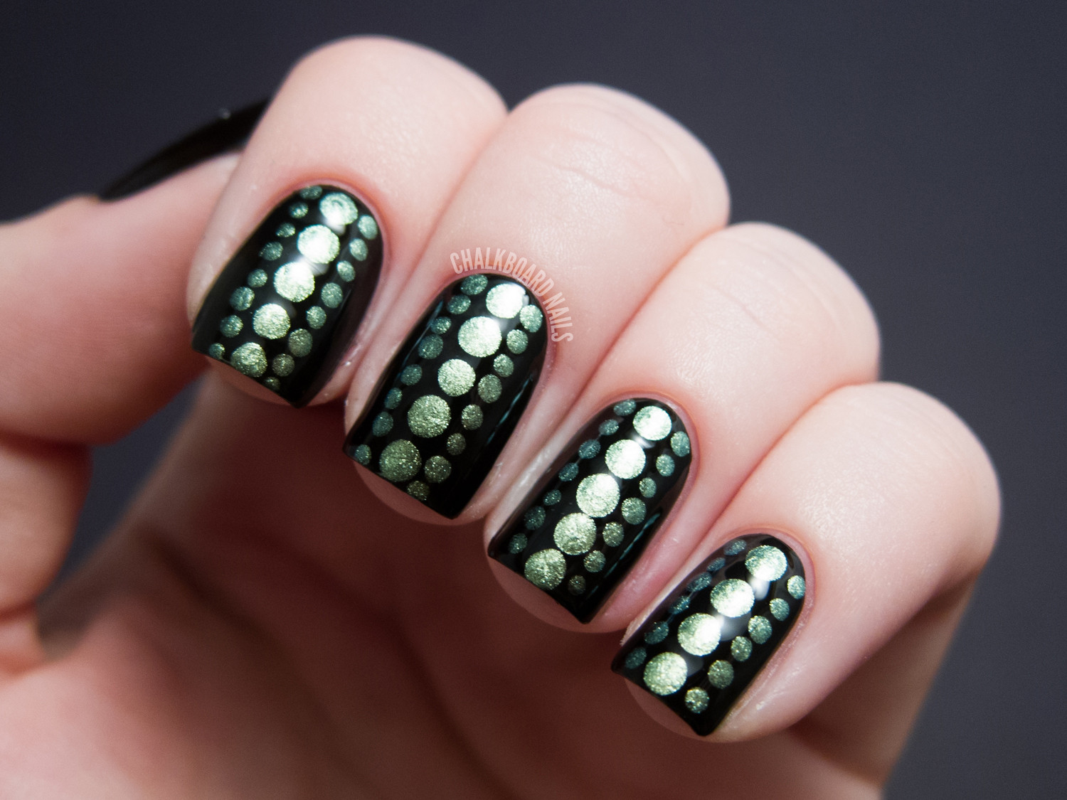 Dot Nail Art
 Reptilian Dot Nail Art Chalkboard Nails