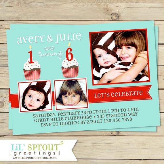 Double Birthday Invitations
 Dual Birthday Party Invitations Printable Double