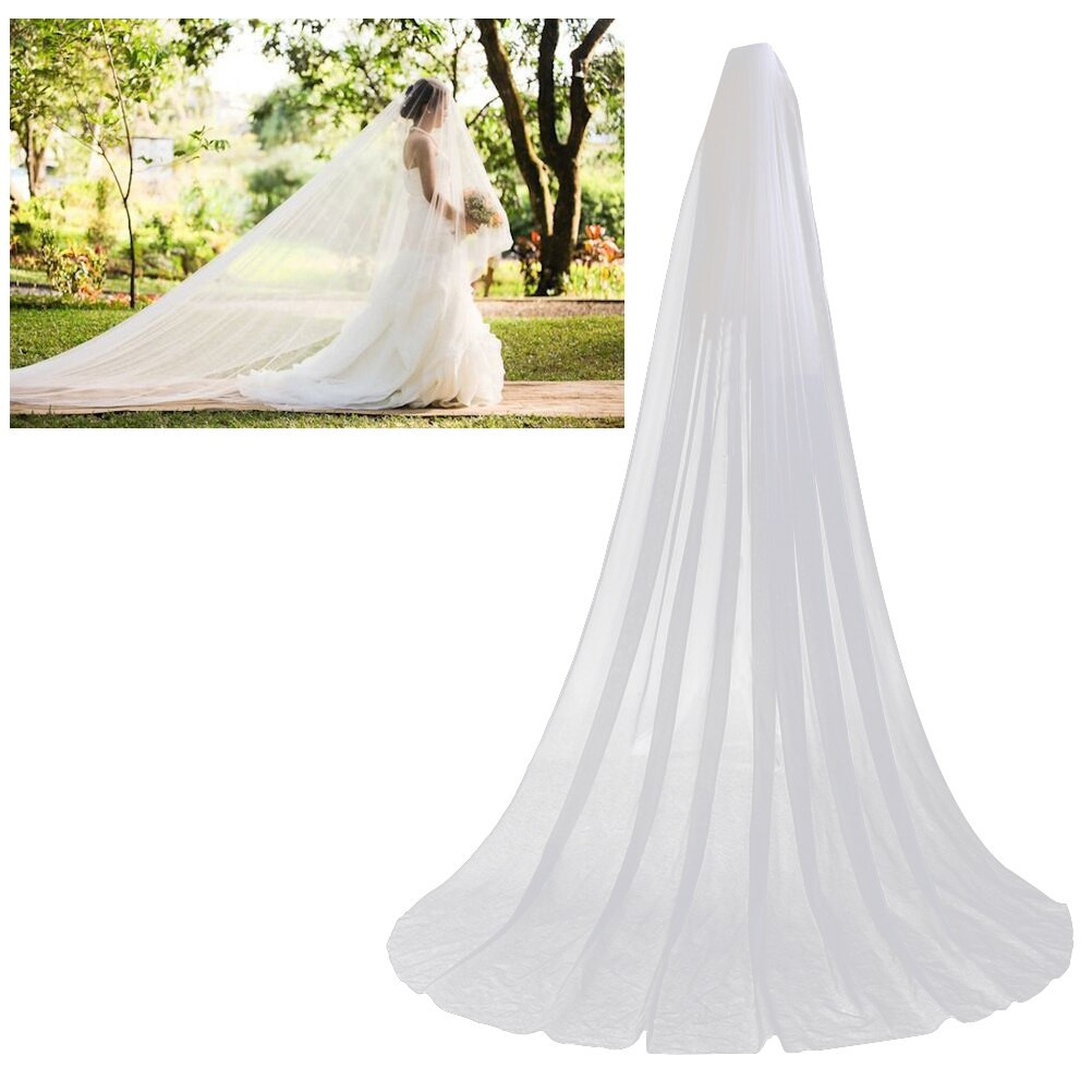 Double Layer Wedding Veils
 Aliexpress Buy 3M Wedding Veil Double Layer Chapel