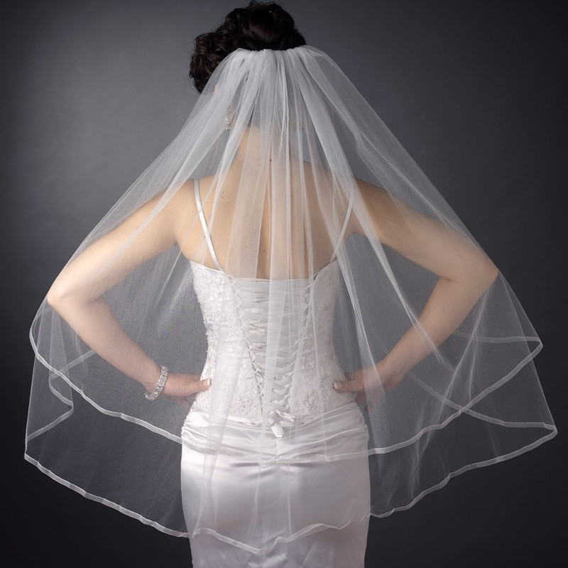 Double Layer Wedding Veils
 Bridal Wedding Double Layer Organza Edge Veil 089