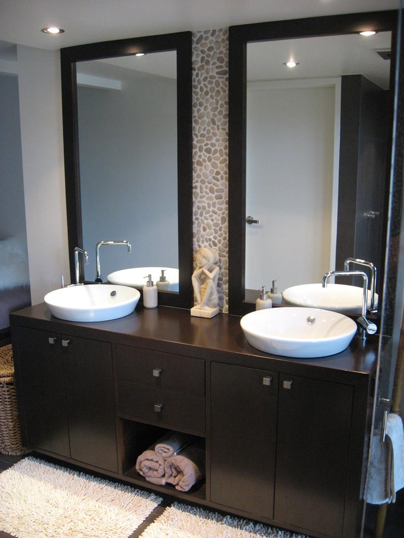 Double Mirror Bathroom
 Decorative Bathroom Vanity Mirrors in Elegant Bathroom