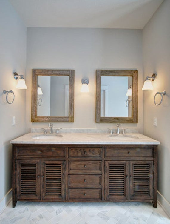 Double Mirror Bathroom
 Double Sink Bathroom Mirror Set 2 Reclaimed Wood Mirrors
