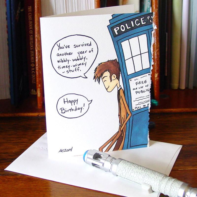 Dr Who Birthday Card
 Doctor Who Birthday Card Tenth Doctor Timey Wimey