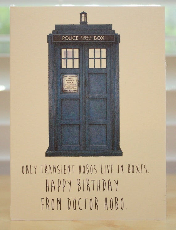 Dr Who Birthday Card
 Doctor Who Birthday card Tardis Dr Who geeky party