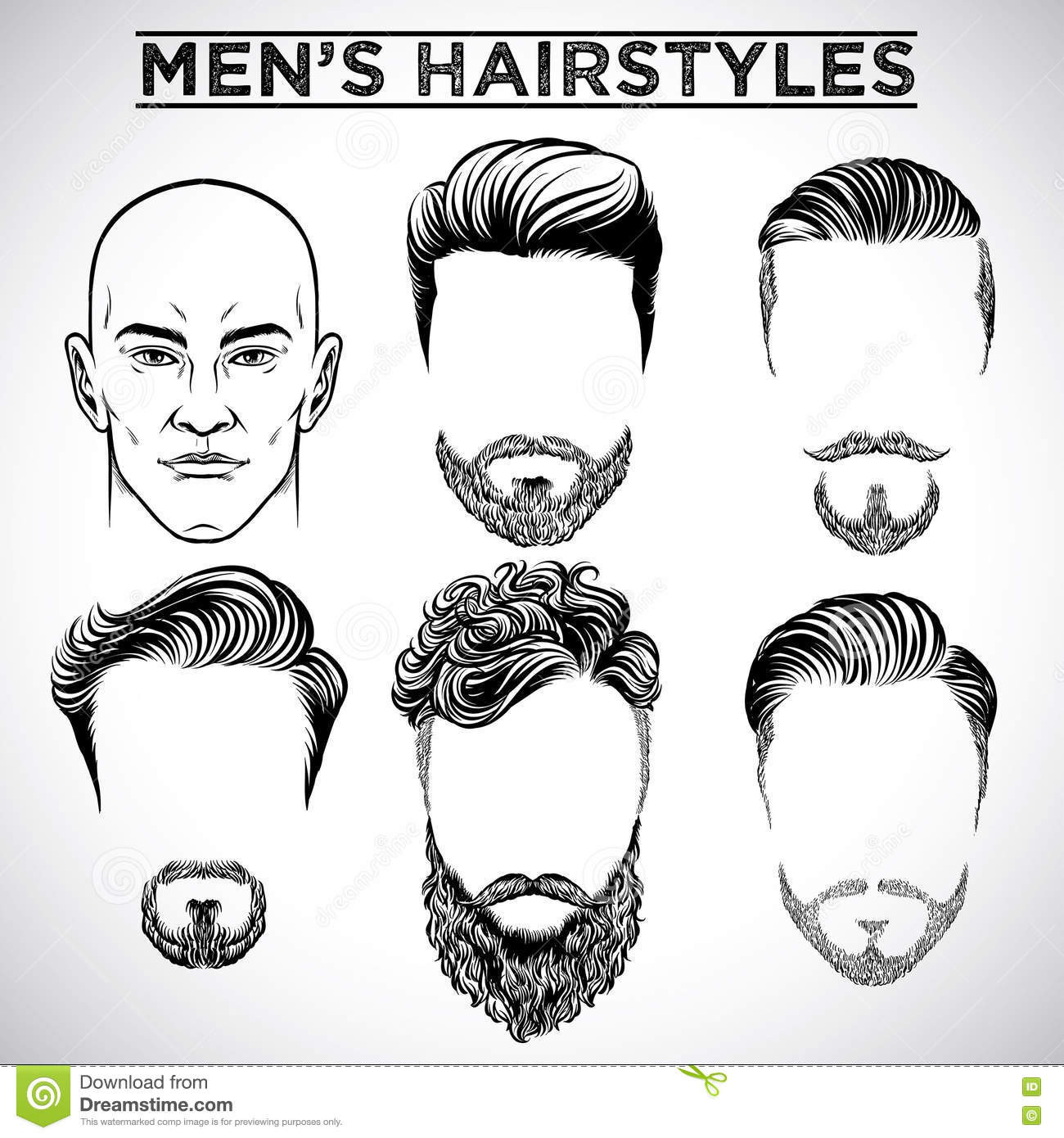 Drawing Male Hairstyles
 Men hairstyles stock vector Illustration of icon patch