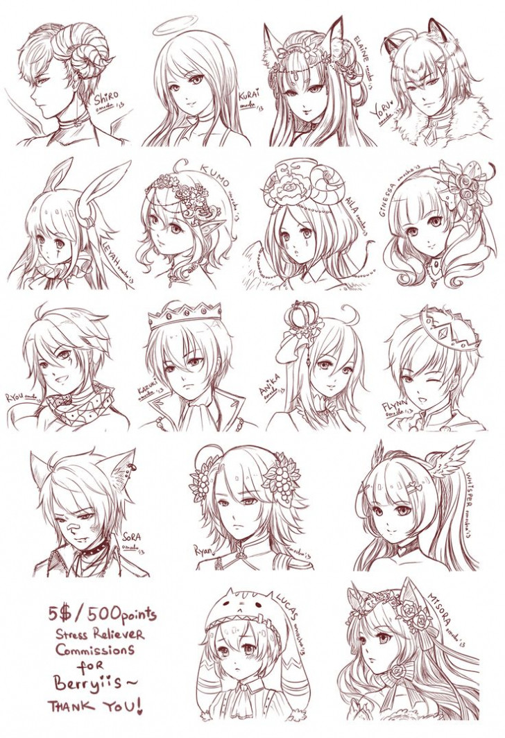 Drawings Of Anime Hairstyles
 Female Hairstyles Drawing at GetDrawings