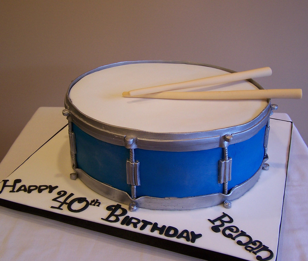 Drum Birthday Cake
 Drum cake Made from 12" cakes all edible Beth