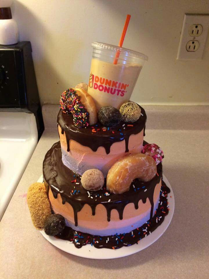 Dunkin Donuts Birthday Cake
 13 best Dunkin Donuts themed Cakes images on Pinterest