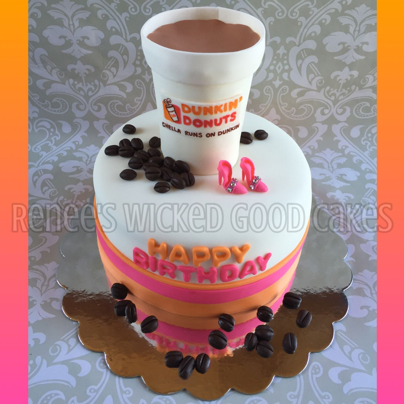 Dunkin Donuts Birthday Cake
 Pin on Renee s WICKED GOOD Cakes