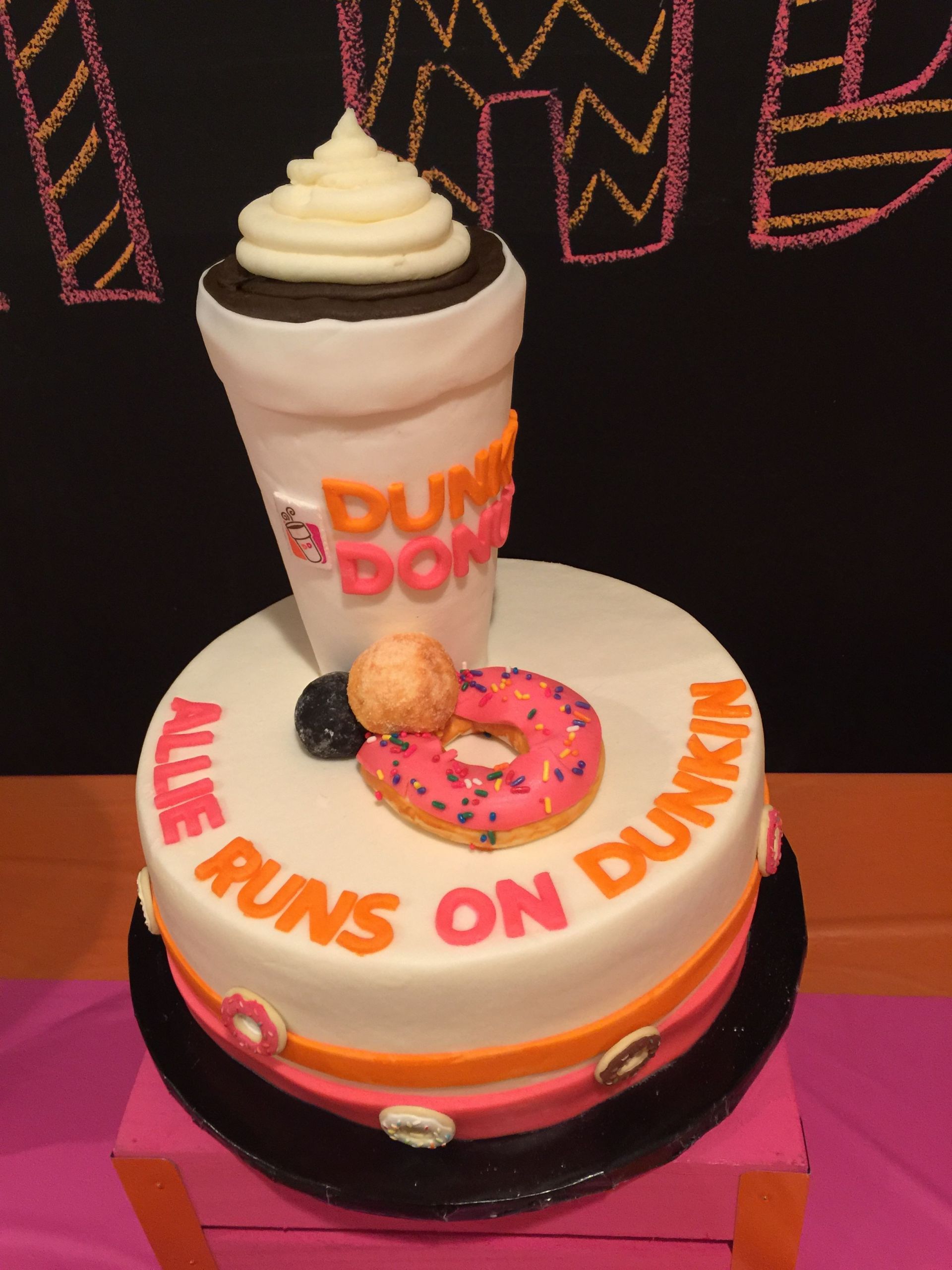 Dunkin Donuts Birthday Cake
 Pin by Christie Cole on Super Cute Party Ideas