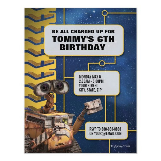 E Invitations For Birthday
 WALL E Birthday Invitation