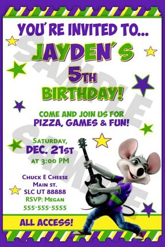 E Invitations For Birthday
 FREE Printable Chuck e Cheese Birthday Invitations