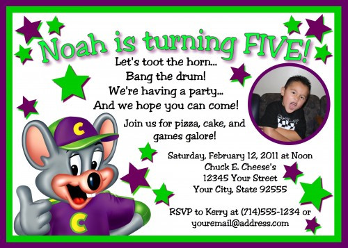 E Invitations For Birthday
 FREE Printable Chuck e Cheese Birthday Invitations