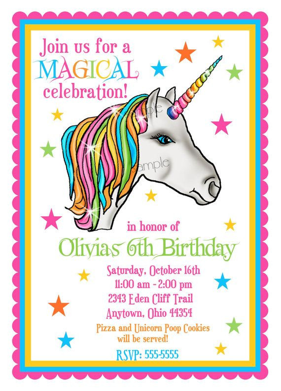 E Invitations For Birthday
 Unicorn Invitations Unicorn Birthday Party Magical