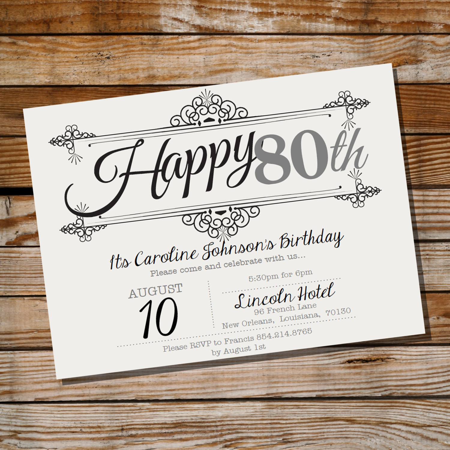 E Invitations For Birthday
 Vintage Frame Birthday Invitation 30th 40th 50th 60th 70th