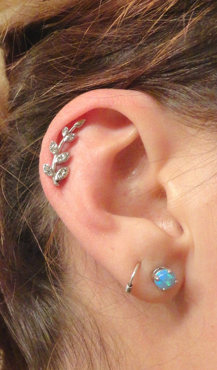 Earrings For Piercing
 Cartliage Earring Tragus Earring Helix Piercing Crystal Vine
