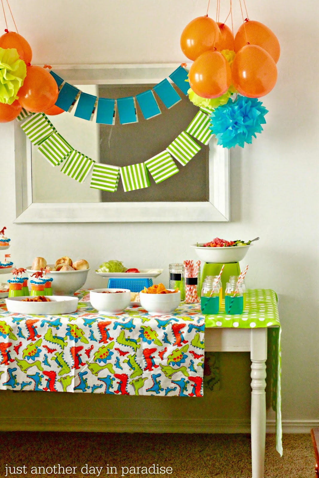 Easy Birthday Decorations
 Larissa Another Day Simple Dinosaur Birthday Party