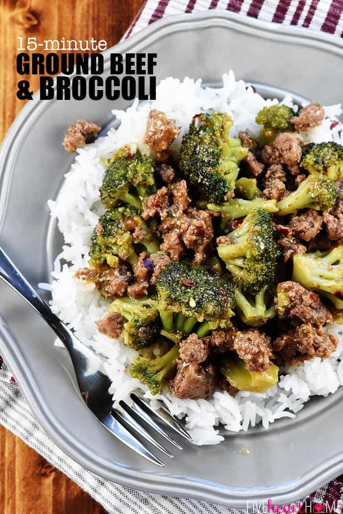 Easy Dinner Recipes With Ground Beef
 DELICIOUS Ground Beef & Broccoli • FIVEheartHOME