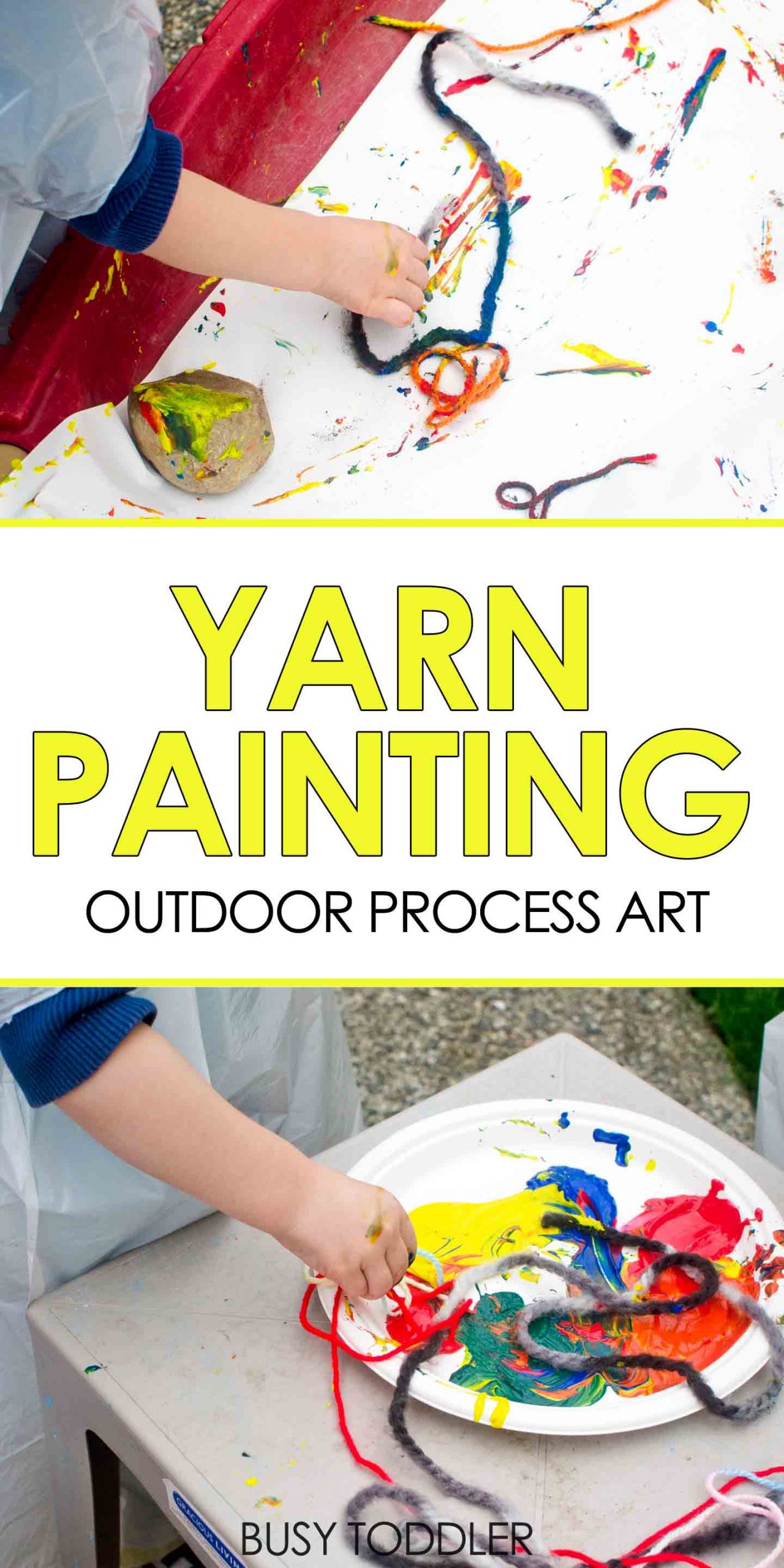 Easy Preschool Art Projects
 Yarn Painting Outdoor Process Art Busy Toddler