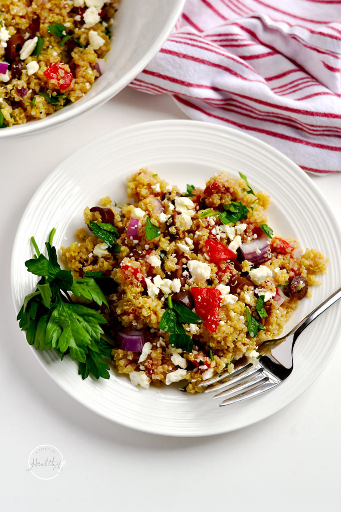 Easy Quinoa Side Dish
 Greek Quinoa Salad with Bob s Red Mill A Pinch of Healthy