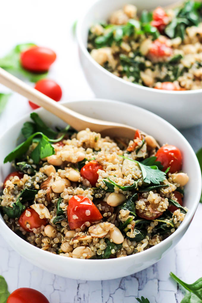 Easy Quinoa Side Dish
 Easy Quinoa Salad with Tomatoes & Spinach – Emilie Eats