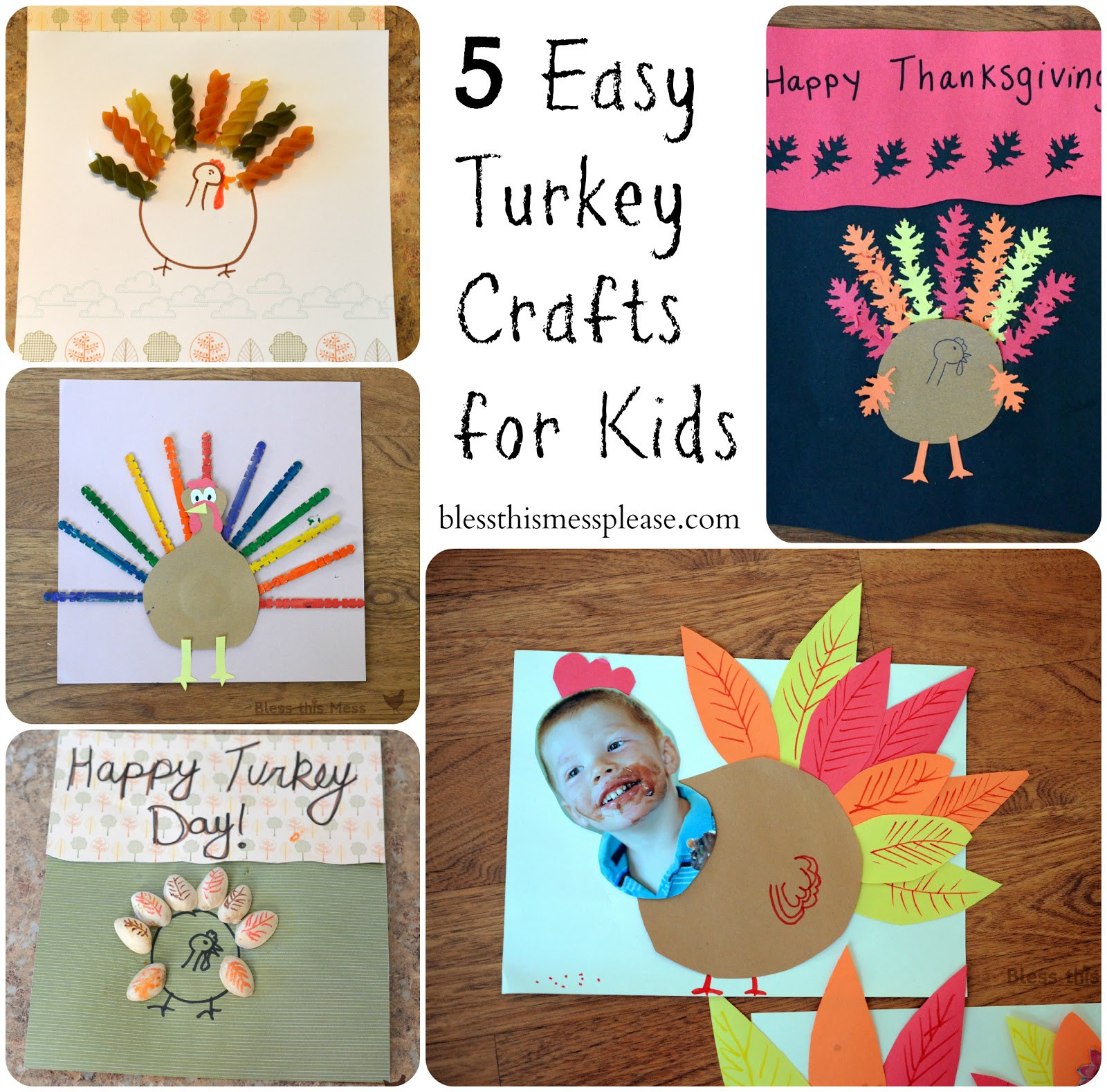 Easy Thanksgiving Crafts For Kids
 5 Easy Turkey Crafts for Kids Bless This Mess