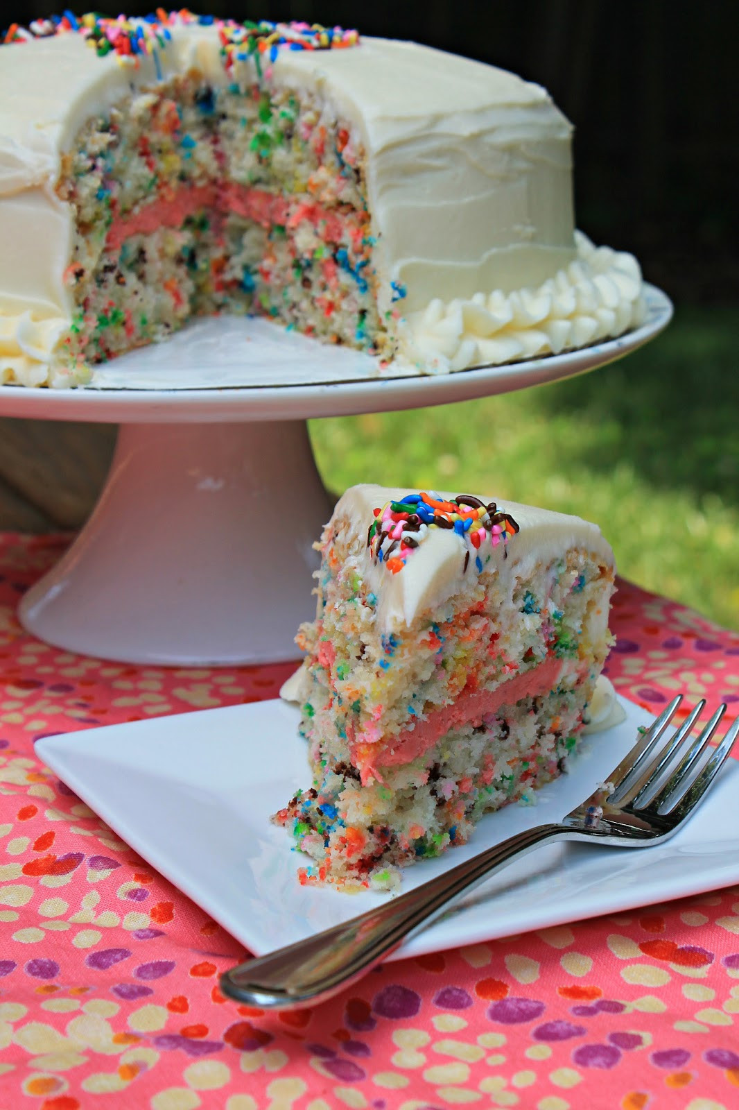 Easy To Make Birthday Cakes
 Easy Funfetti Layered Birthday Cake Carolina Charm