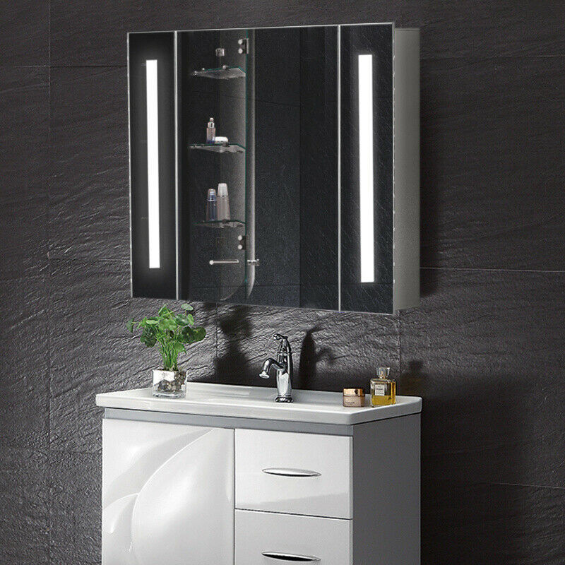 Ebay Bathroom Mirrors
 Demister Padded Bathroom Mirror Cabinet LED Light with