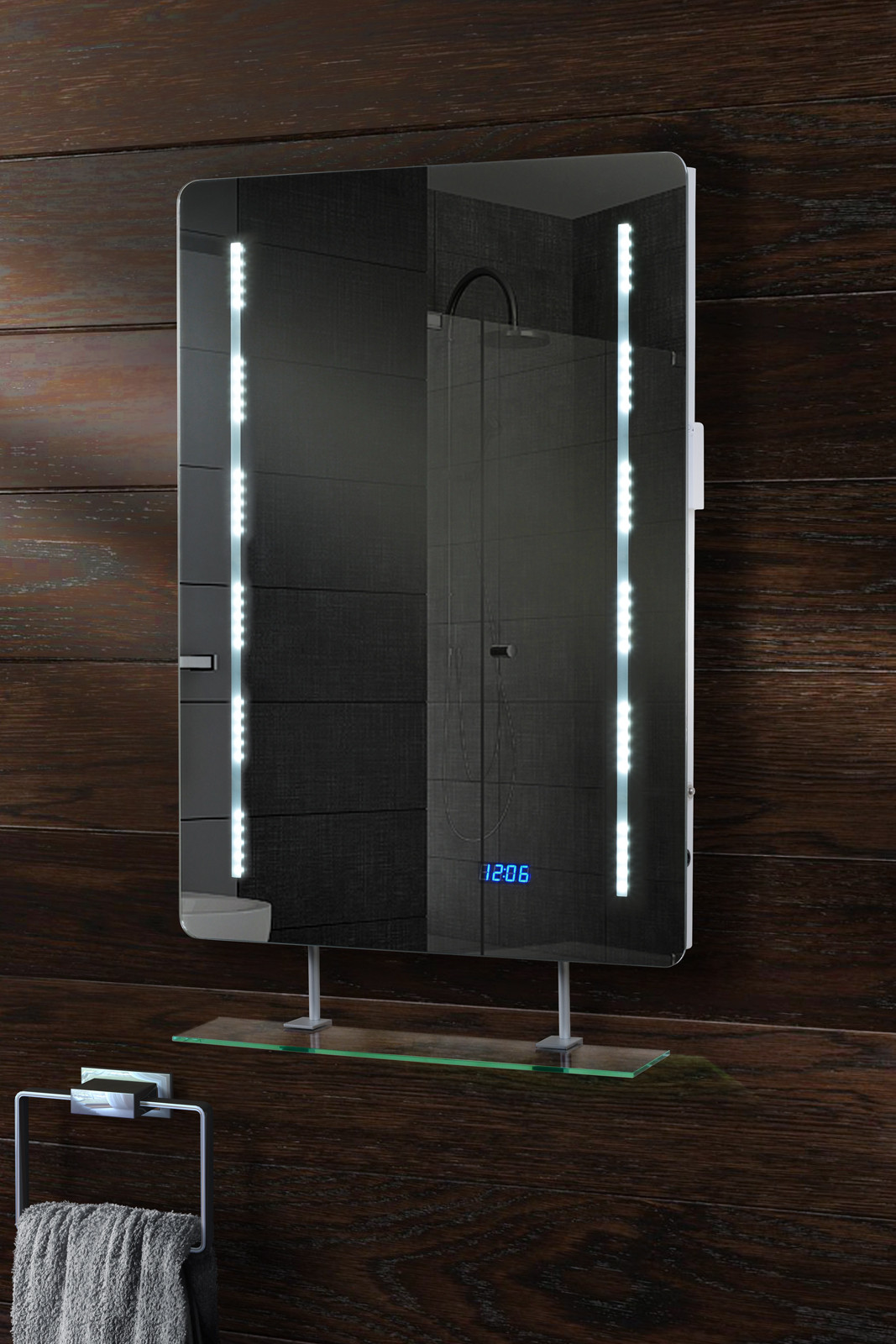 Ebay Bathroom Mirrors
 Quartz Illuminated LED Bathroom Mirror with Shelf