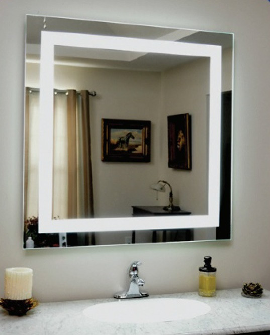 Ebay Bathroom Mirrors
 Backlit Square Bathroom Mirror with LED Border 75cm