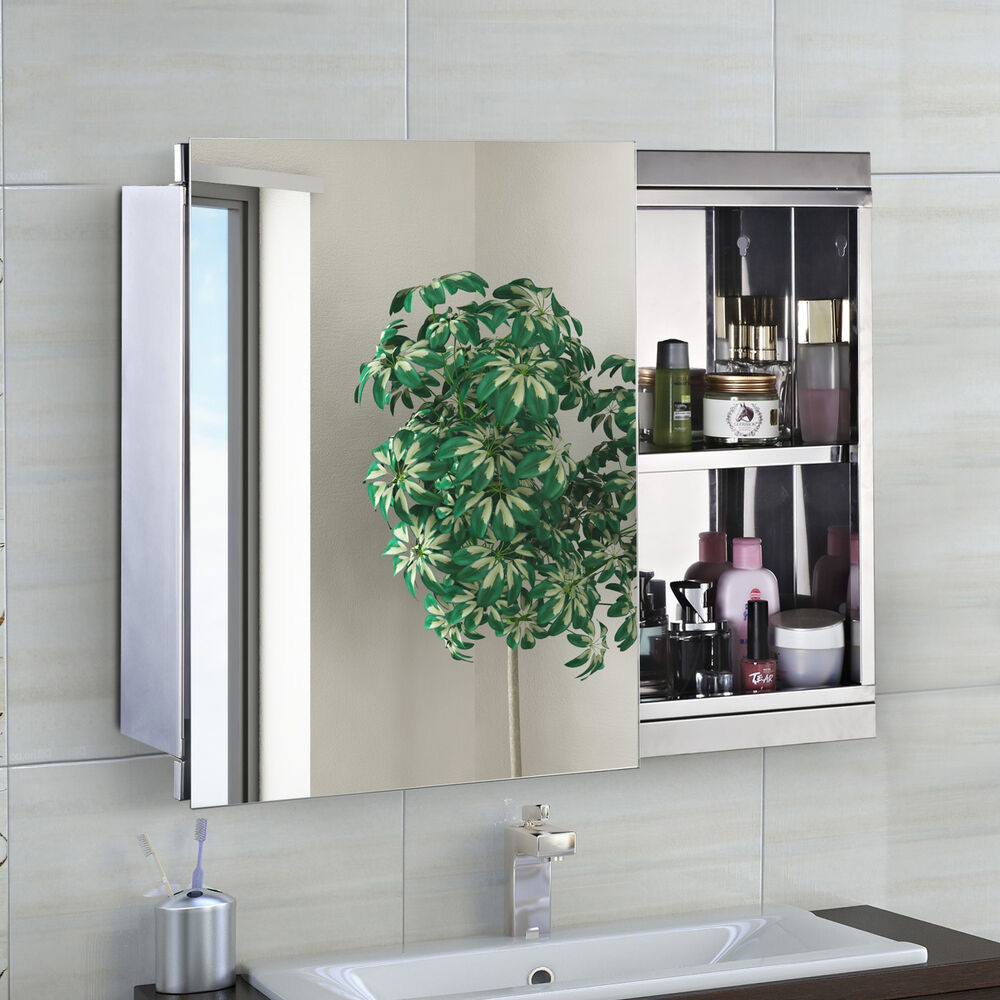 Ebay Bathroom Mirrors
 HOM Mirror Cabinet Chest Shelves Sliding Wall Mounted