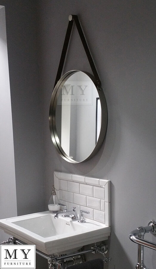 Ebay Bathroom Mirrors
 Bathroom Round Wall Mirror with leather strap