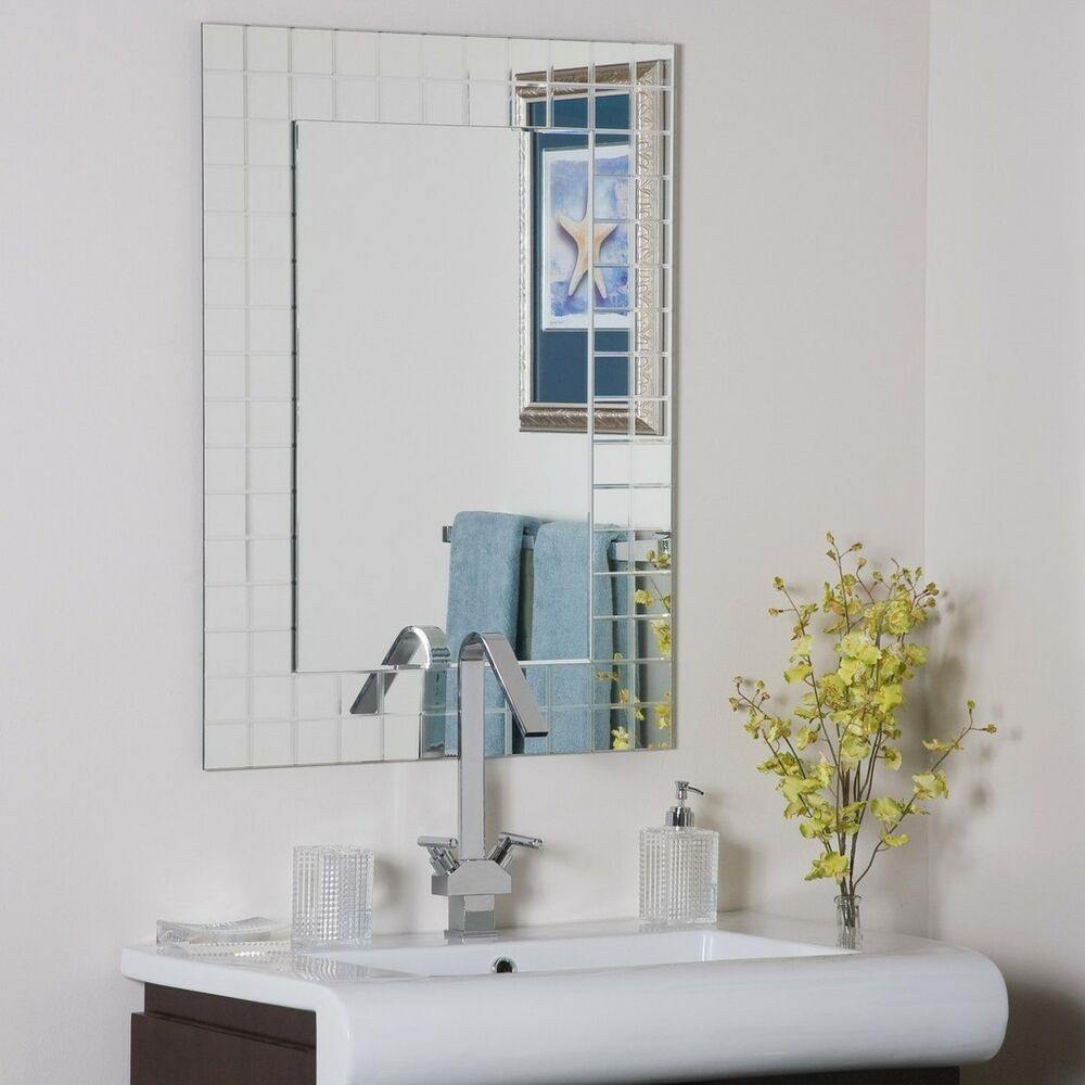 Ebay Bathroom Mirrors
 Frameless Wall Mirror Vgroove beveled bathroom