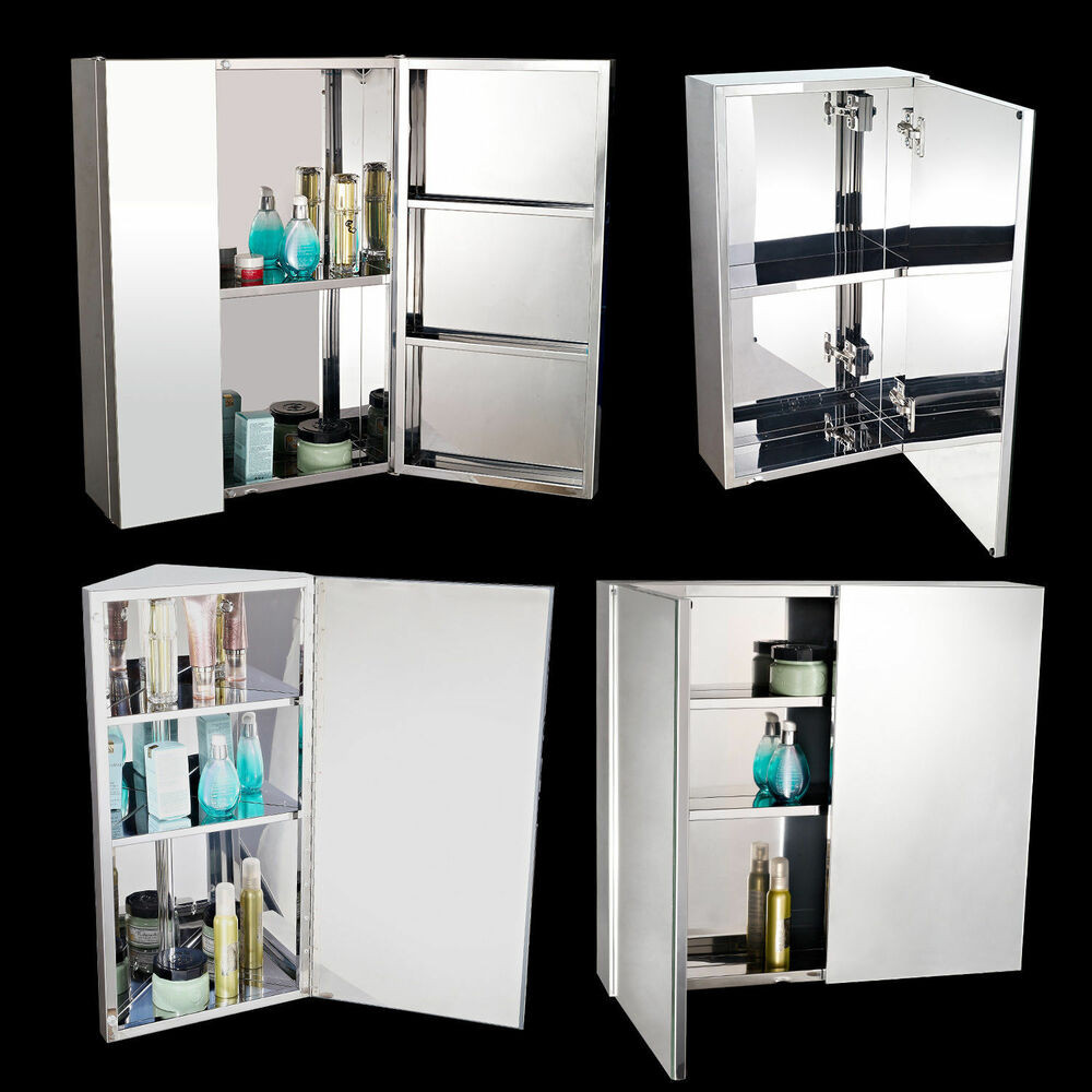 Ebay Bathroom Mirrors
 Wall Mounted Bathroom Mirror Glass Storage Stainless Steel