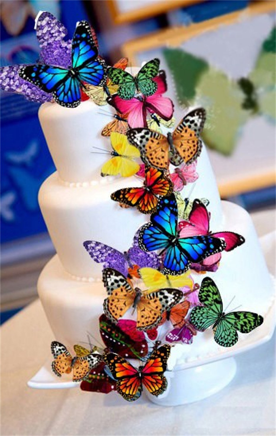 Edible Birthday Cake Decorations
 Big mixed Butterfly Edible cake topper wafer rice paper