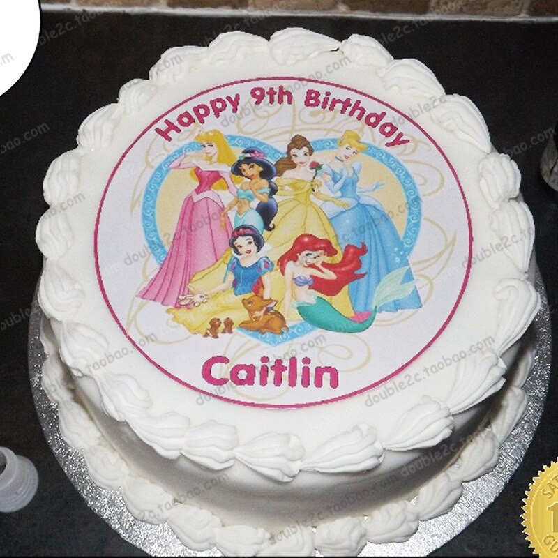 Edible Birthday Cake Decorations
 Edible paper for cake topper with name&age princess cake