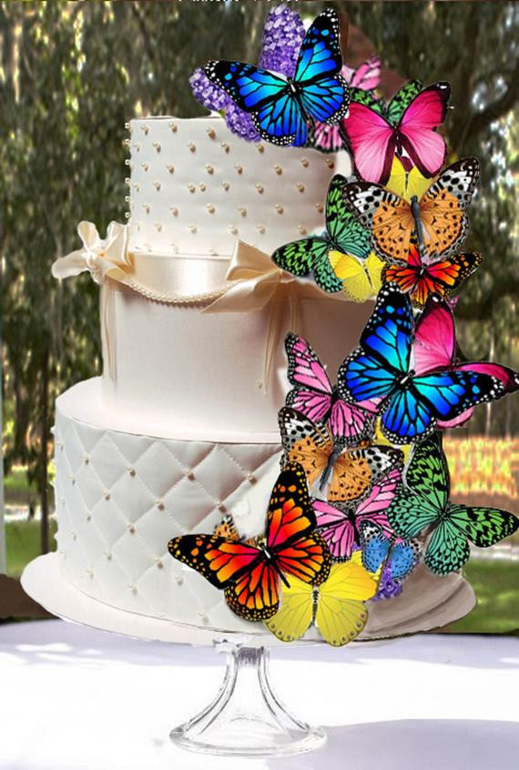 Edible Birthday Cake Decorations
 Edible Butterflies Edible Butterfly Wafer Cake