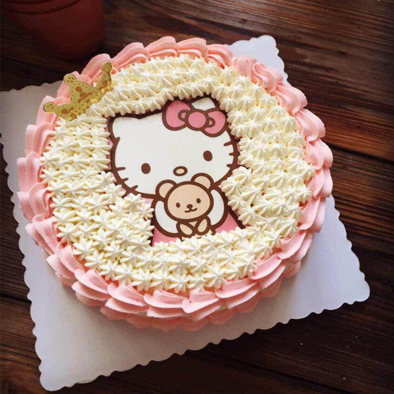 Edible Birthday Cake Decorations
 1PCS A4 Hello Kitty Wafer Paper Edible Cake Topper Edible