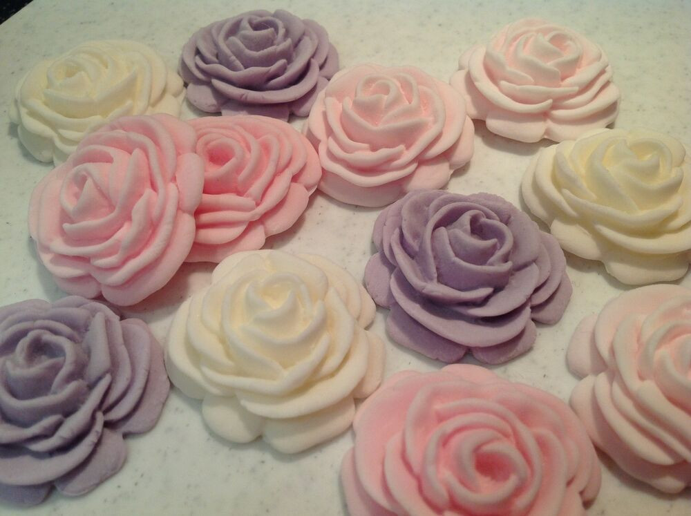 Edible Birthday Cake Decorations
 EDIBLE ICING SUGAR ROSE FLOWER CUPCAKE TOPPER BIRTHDAY