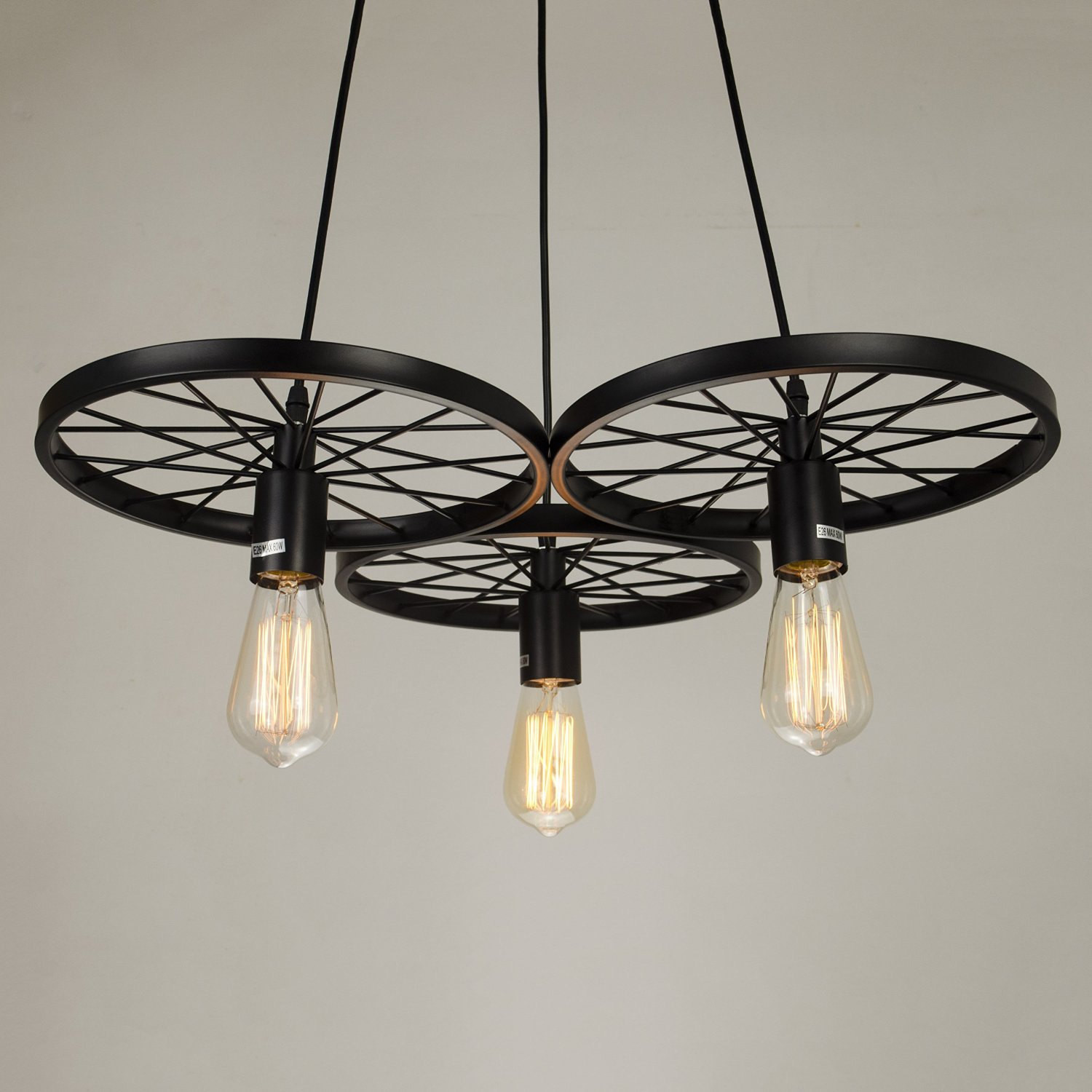 Edison Kitchen Lighting
 Industrial style pendant light 3 edison bulbs chandelier