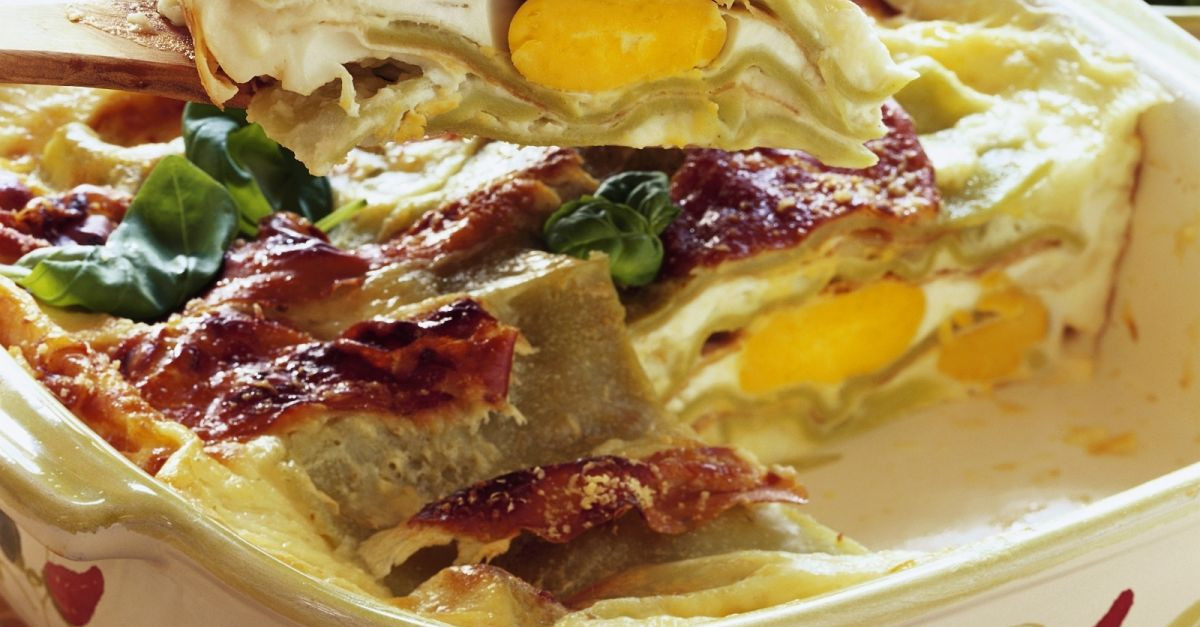 Egg In Lasagna
 Lasagna with Hard Boiled Eggs recipe