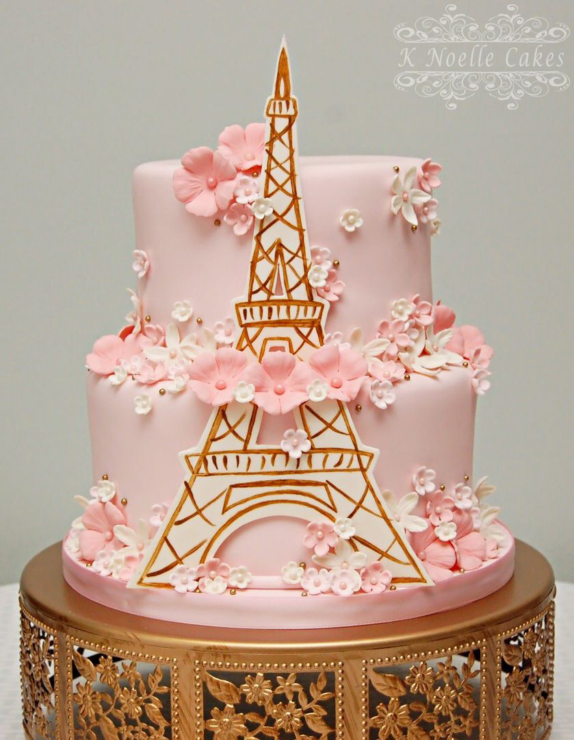Eiffel Tower Birthday Cake
 Eiffel Tower cake by K Noelle Cakes